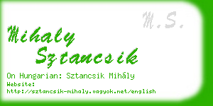 mihaly sztancsik business card