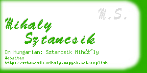 mihaly sztancsik business card